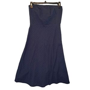 J. Crew Navy Blue Strapless A-Line Dress Summer Size 0